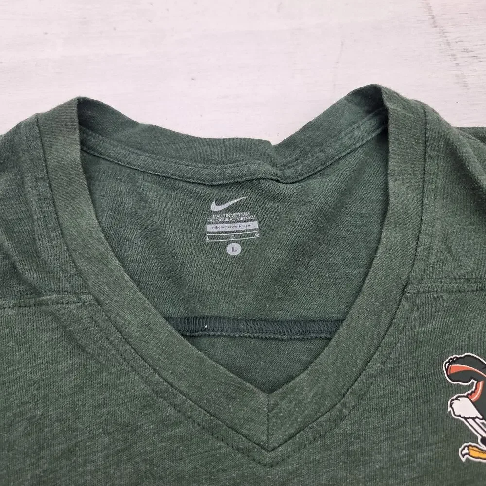 Nike University of Miami Canes Hurricanes Womens Shirt Sz Large Football